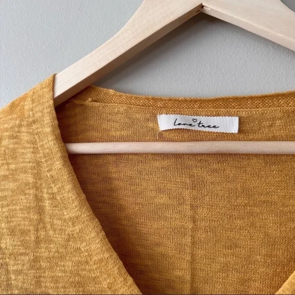 new love tree mustard tie front tee - Picture 7 of 7